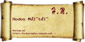 Hodos Máté névjegykártya