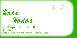 mate hodos business card