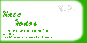 mate hodos business card